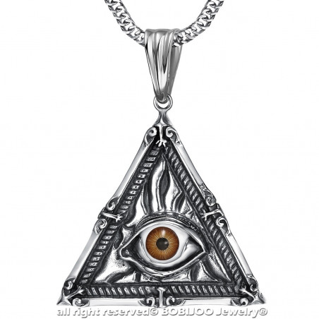 PE0215 BOBIJOO Jewelry Colgante de la Joyería de los Illuminati Ojo de la Providencia de Acero