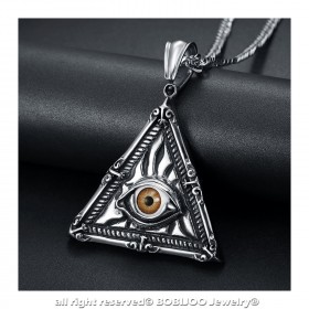 Pendentif Bijou Illuminati Oeil de la Providence Acier bobijoo