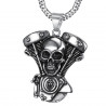 PE0217 BOBIJOO Jewelry - Anhänger-Massiv Biker Motor totenkopf Schädel, Edelstahl