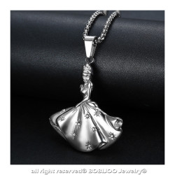 PEF0057 BOBIJOO Jewelry Colgante, Collar De Bailarina De Diamantes De Imitación De Plata De Acero