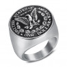 BA0328 BOBIJOO Jewelry Ring Siegelring-Mann-Stück One Dollar Stahl