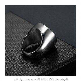 BA0328 BOBIJOO Jewelry Ring Siegelring-Mann-Stück One Dollar Stahl