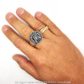 Bague Chevalière Homme Pièce One Dollar Acier bobijoo