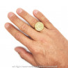 BA0337 BOBIJOO Jewelry Ring Siegelring Mann Siegel Jerusalem Stahl, PVD Gold