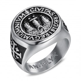 BA0338 BOBIJOO Jewelry Ring Signet ring Man Signet Jerusalem Steel 316L