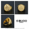 BA0339 BOBIJOO Jewelry Anello Anello del Pescatore Papa in Acciaio PVD Oro