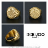 BA0339 BOBIJOO Jewelry Ring Siegelring Ring des Fischers Papst Stahl, PVD Gold