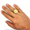 BA0339 BOBIJOO Jewelry Ring Siegelring Ring des Fischers Papst Stahl, PVD Gold