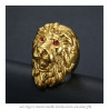 BA0341 BOBIJOO Jewelry Enorme Anillo Anillo anillo de Hombre de Cabeza de León de Oro Rubí