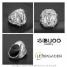 BA0342 BOBIJOO Jewelry Grande Anello Testa di Gesù in Acciaio 316L Croce