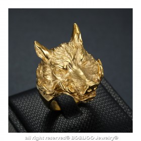 BA0345 BOBIJOO Jewelry Ring Siegelring Mann Wildschwein Warzenschwein Gold