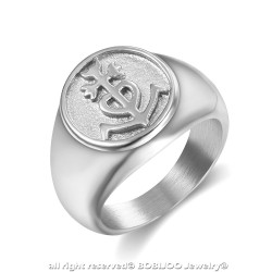 BA0347 BOBIJOO Jewelry Anello anello Uomo Donna Croce della Camargue in Acciaio