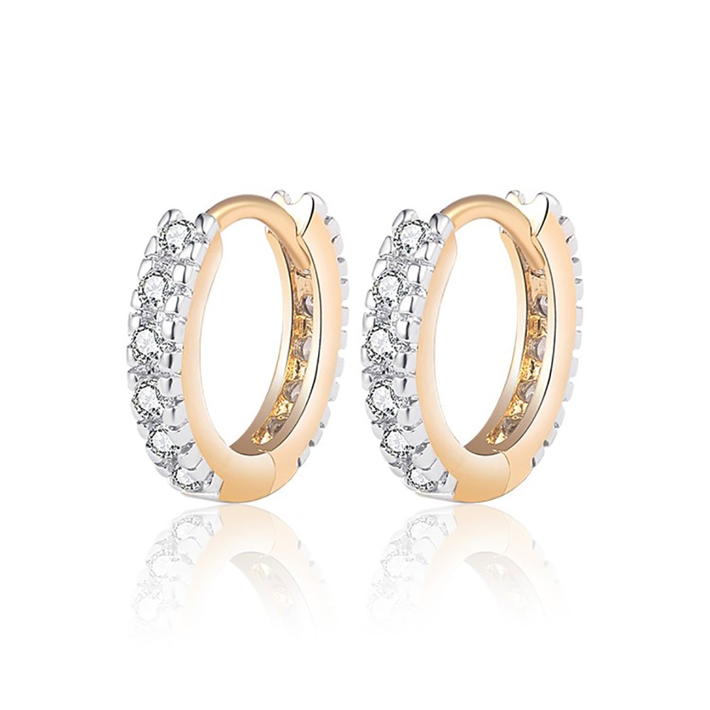 BOBIJOO Jewelry Boucles dOreilles Femme Fille Enfant Or Dor/é Plaqu/é Strass Faux Diamants 15mm Cr/éoles