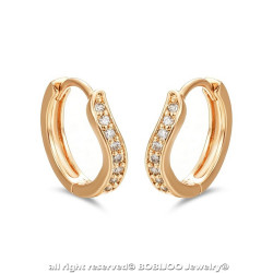 BOE0011 BOBIJOO Jewelry Orecchini Curvo Oro Bambino Ragazza Donna Strass