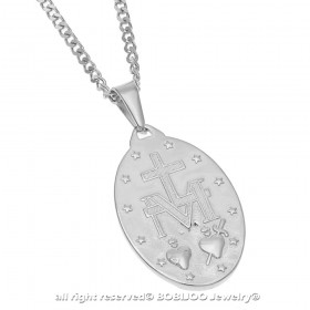 PE0091SILVER BOBIJOO Jewelry Colgante De Hombre Virgen Milagrosa De María, De Acero, De Plata