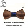 NP0050 BOBIJOO Jewelry Bow tie of Natural Wood 3D Trendy Trend