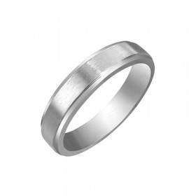 Alliance Bague Femme Homme Acier Inoxydable Brossé bobijoo