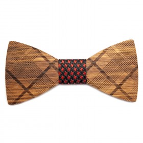 NP0056 Gaston et Ferdinand Bow Tie Wood Geometry Stripes