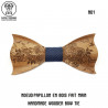 NP0057 Gaston et Ferdinand Bow tie 3D Wood Decor Floral Nature