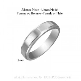 AL0029 BOBIJOO Jewelry Alianza Anillo de Mujer de Hombre de Acero Inoxidable Cepillado