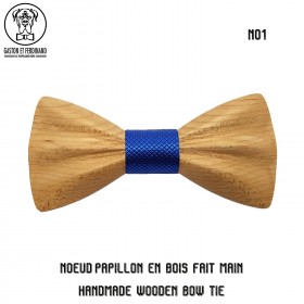 NP0062 Gaston et Ferdinand Bow tie Classic Wooden and 3D Clear