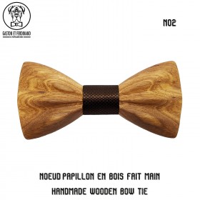 NP0063 Gaston et Ferdinand Bow tie Classic Wooden and 3D Zébrano