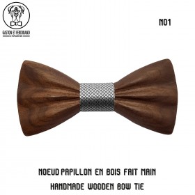 Noeud Papillon Bois Classique et 3D Foncé bobijoo