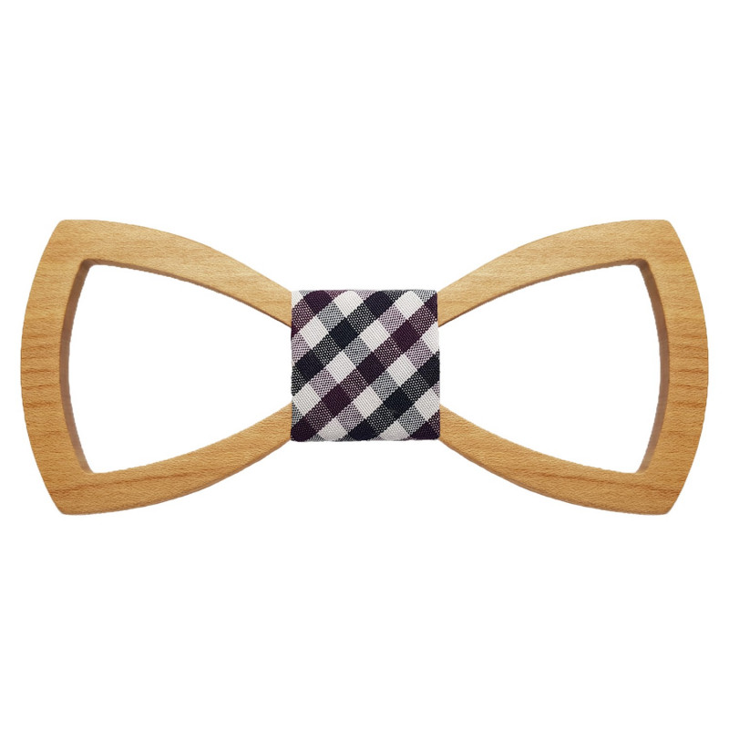 NP0048 BOBIJOO Jewelry Bow Tie BoisTeinté Clear Openwork Classic