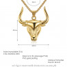 PE0171 BOBIJOO Jewelry Ciondolo Testa di un Toro Acciaio Oro Camargue + String