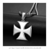 PE0225 BOBIJOO Jewelry Pendant Templar Cross Pattee Solar Silver + Chain