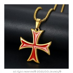 PE0226 BOBIJOO Jewelry Colgante Templario Cruz Pattée Consejos De Efectivo De Oro