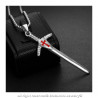 Pendentif Templier Epée Croix Rouge Argent + Chaîne bobijoo