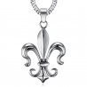 PE0100 BOBIJOO Jewelry Imposanter Anhänger Fleur-de-Lys Stahl Silber