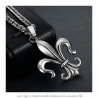 PE0100 BOBIJOO Jewelry Imposanter Anhänger Fleur-de-Lys Stahl Silber