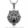 PE0233 BOBIJOO Jewelry Colgante de la Cabeza del Lobo de Plata de Acero inoxidable de la Cadena de
