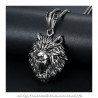 PE0233 BOBIJOO Jewelry Pendant Wolf's Head stainless Steel Silver Chain