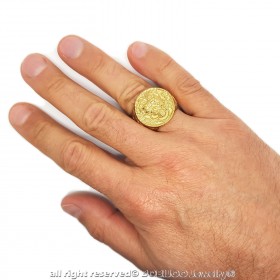 BA0348 BOBIJOO Jewelry Anello anello Uomo di San Giuseppe 316L Acciaio Oro