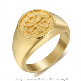 BA0350 BOBIJOO Jewelry Anillo Anillo Anillo De Hombre Mujer, Cruz De Occitania De Acero De Oro