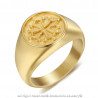 BA0350 BOBIJOO Jewelry Ring Signet Ring Man Woman Cross Occitania Steel Gold