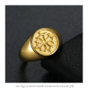 BA0350 BOBIJOO Jewelry Ring Signet Ring Man Woman Cross Occitania Steel Gold