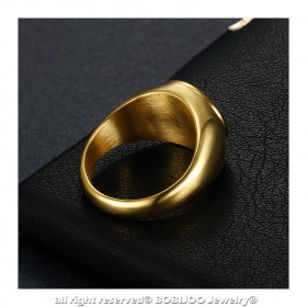 BA0350 BOBIJOO Jewelry Ring Siegelring Herren Damen Kreuz Okzitanien Stahl Gold