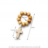 CP0049 BOBIJOO Jewelry Lot x 50 Mini Rosary Ring in Wood