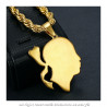 PE0234 BOBIJOO Jewelry Large Corsican Pendant Head of Moor Corsica Steel Gold