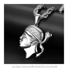 PE0235 BOBIJOO Jewelry Großer korsischer Anhänger Kopf aus Moor Korsika Stahl