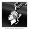 PE0235 BOBIJOO Jewelry Large Corsican Pendant Head of Moor Corsica Steel
