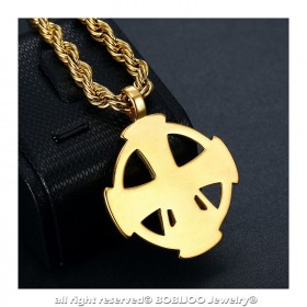 PE0236 BOBIJOO Jewelry Anhänger Templer Kreuz Pentagrame Pentagramm Maurer Gold