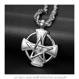 PE0237 BOBIJOO Jewelry Anhänger Templer Kreuz Pentagrame Pentagramm Maurer