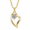 PEF0058 BOBIJOO Jewelry Colgante, Collar de Corazón te amo de Acero inoxidable de Diamantes de Oro
