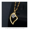 PEF0058 BOBIJOO Jewelry Colgante, Collar de Corazón te amo de Acero inoxidable de Diamantes de Oro