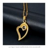 PEF0058 BOBIJOO Jewelry Pendant Necklace Heart I love you stainless Steel Gold Diamond
